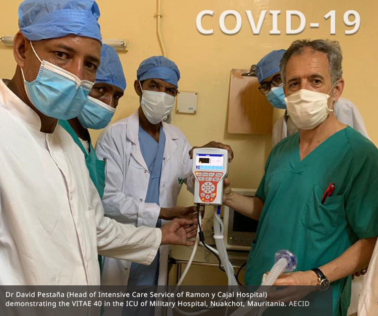 The AECID manages the shipment of VITAE 40 ventilators and health personnel to Mauritania as a reinforcement in the fight against COVID-19