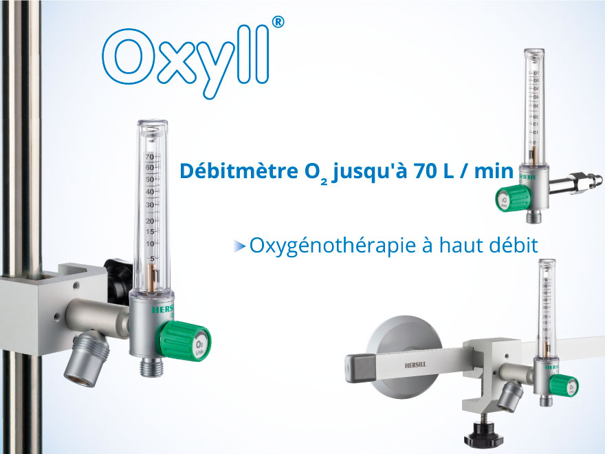 NOUVEAU Débitmètre d’oxygène OXYLL 70 L/min – Oxygénothérapie à haut débit