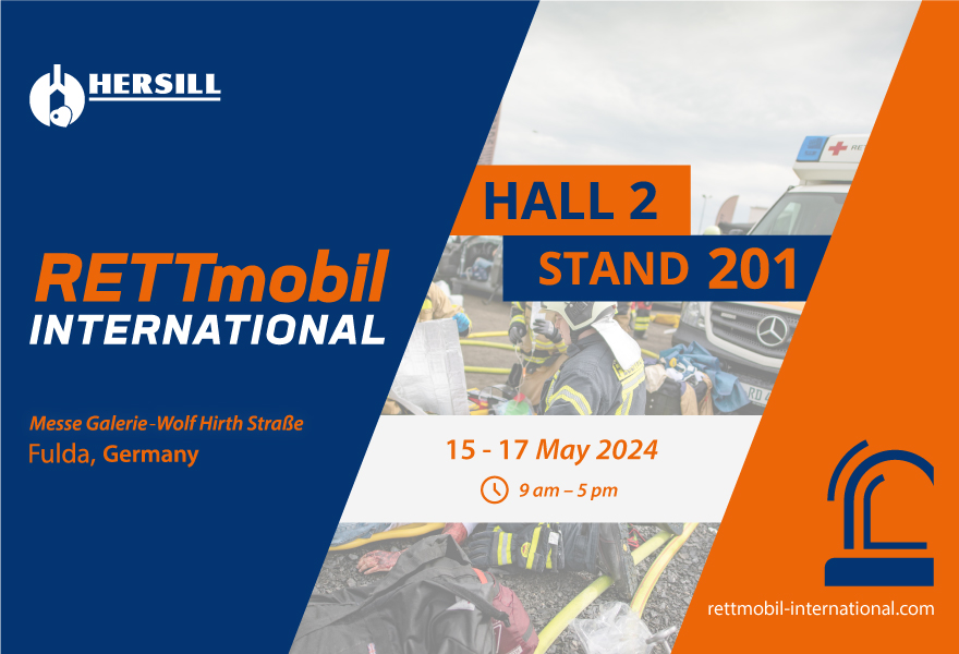 Hersill présente à RETTMOBIL, un salon incontournable dans le secteur du sauvetage et de la mobilité |  STAND Nº 201  HALL 2