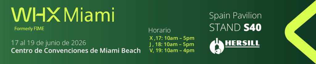 Hersill en WHX Miami 2026 Banner informativo de Hersill para la World Health Expo Miami 2026, Stand S40 del Pabellón de España.